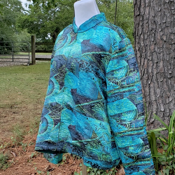 Coldwater Creek PXL Zipper Jacket Mandarin Collar - Picture 4 of 8